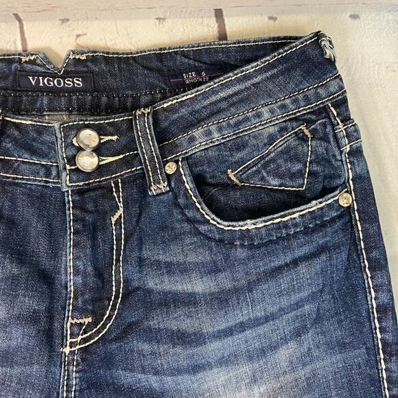 Vigoss The New York Capri Jeans Women's Size 6 (30 x 25) Mid Rise Embellished - Picture 11 of 15